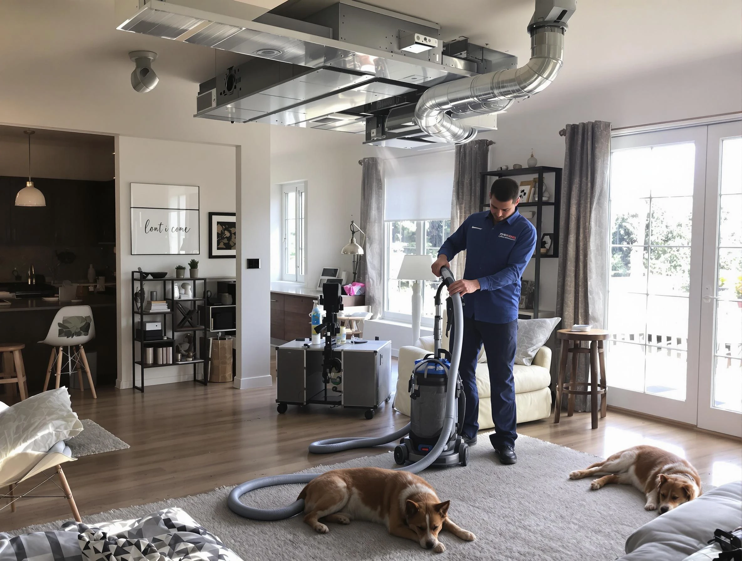 West Point Air Duct Cleaning technician performing detailed indoor duct cleaning for improved air quality in West Point