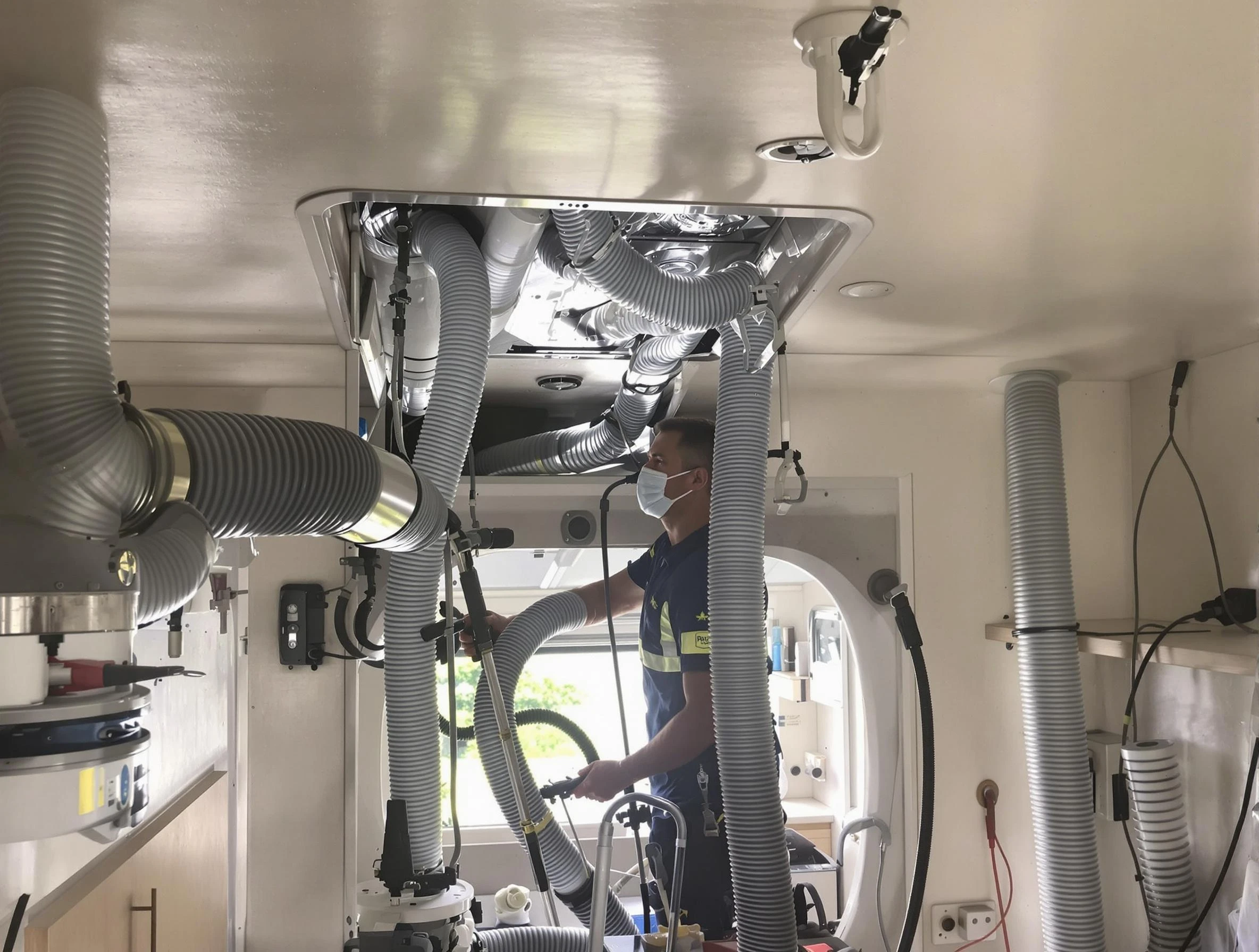 West Point Air Duct Cleaning specialist performing precise mobile home duct cleaning in West Point