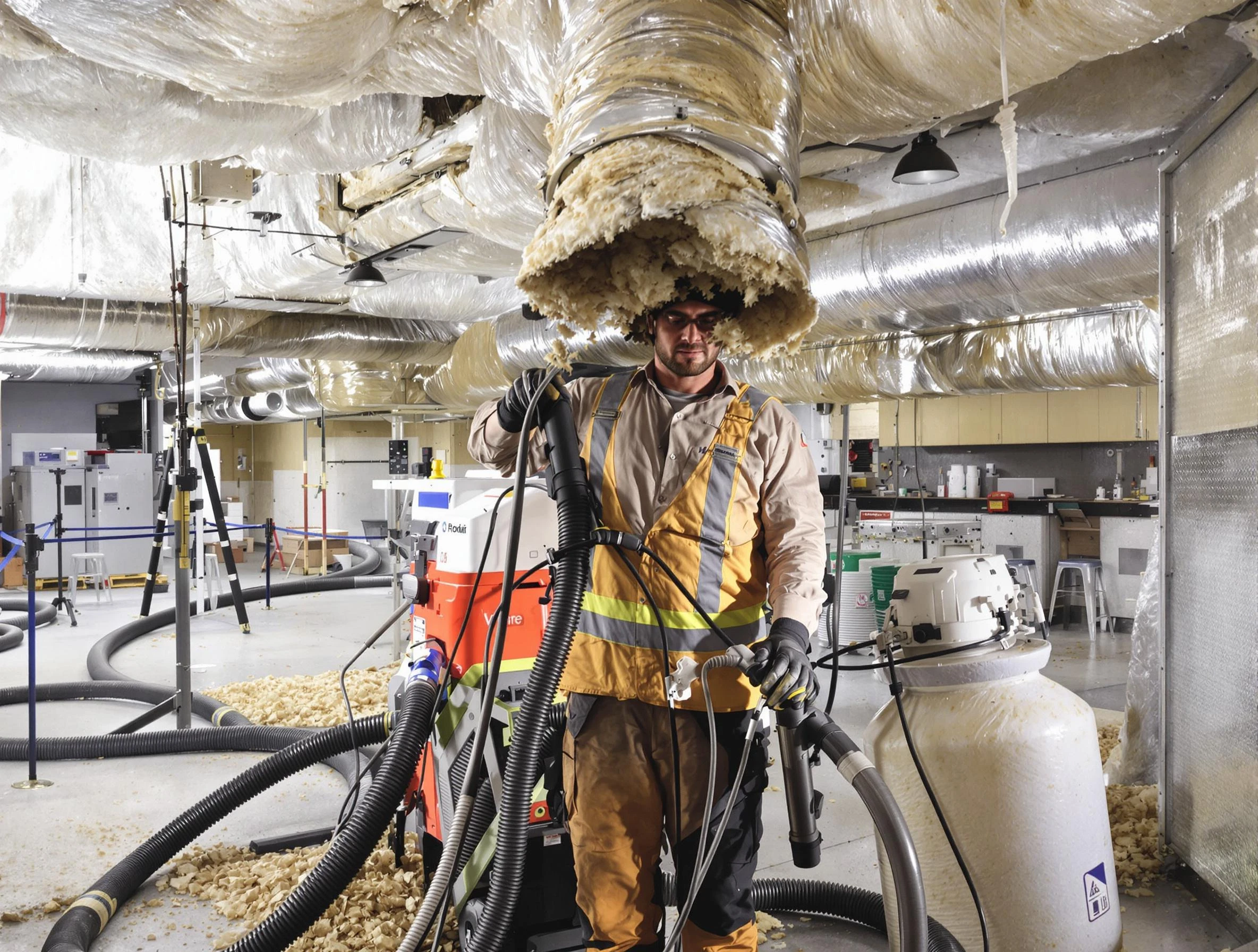 Professional vacuum insulation removal by West Point Air Duct Cleaning expert in West Point